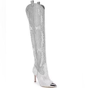 Gianni Bini Silver Over the Knee Boots